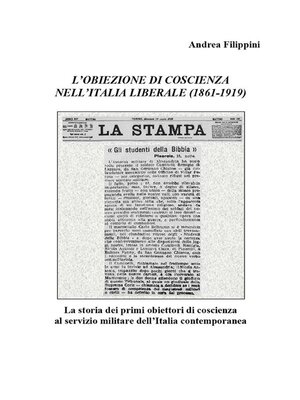 cover image of L'obiezione di coscienza nell'Italia liberale (1861-1919)